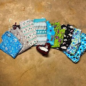 Fuzzy pajama pants, med-XLG w fuzzy slippers